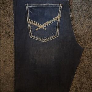 Men's Blue Jeans with Contrast Stitching